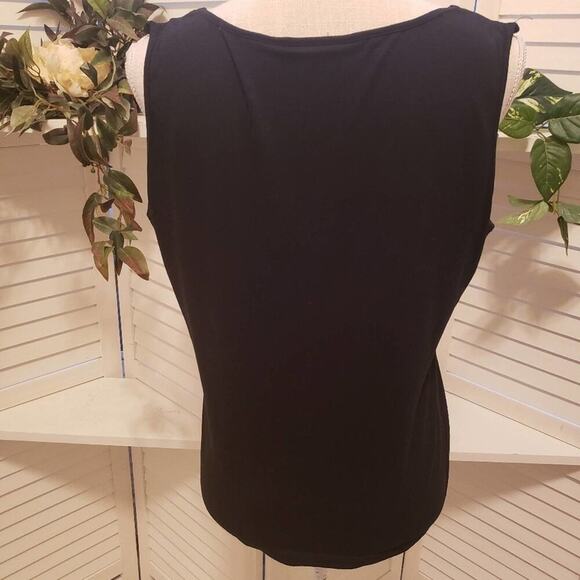 OSCAR DE LARENTA BLACK JEWELED TANK SIZE LARGE - Picture 2 of 6